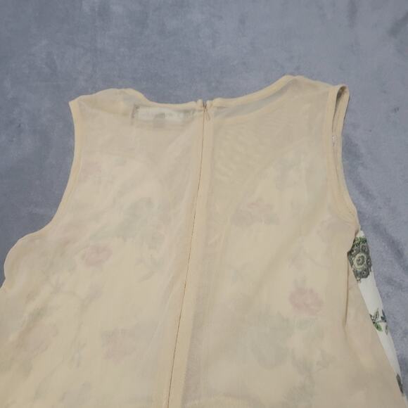 FOR LOVE & LEMONS Womens Medium Beige Lulu Floral Sheer Mesh Flared Mini Skater - Picture 7 of 13